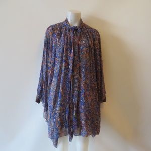 MARC JACOBS BLUE/MULTI COLOR DESIGN BOHO DRESS SZ4